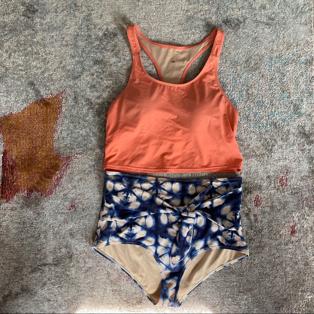 Kortni Jeane Coral Racerback Swim Top
